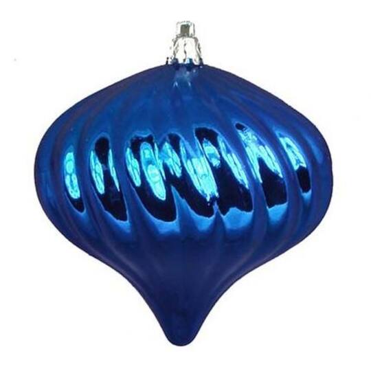 4ct Shiny Lavish Blue Swirl Shatterproof Onion Ornaments